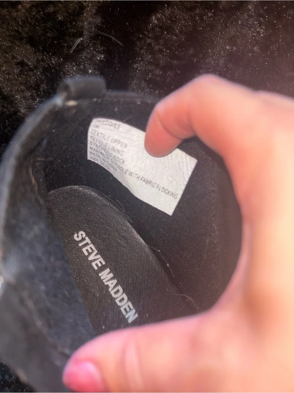 Steve Madden Black Suede Wedge Zip Sneaker